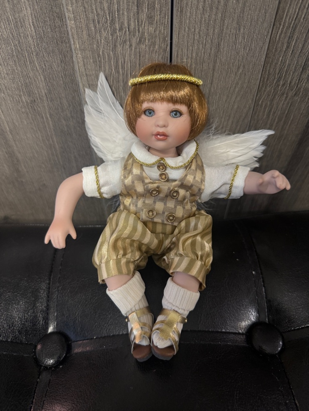 Vintage Marie Osmond Tiny Tots Golden Angel Baby Boy Porcelain Doll 2002